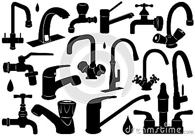 Faucet Set Vector Illustration