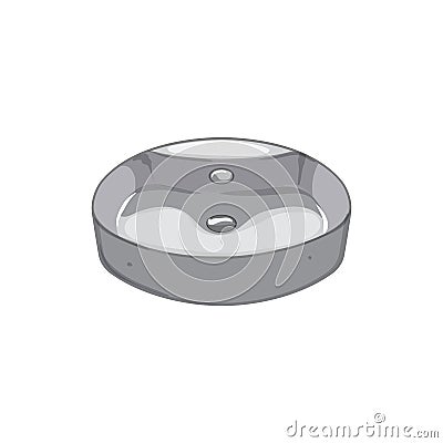 faucet sink ceramic cartoon vector illustration Cartoon Illustration