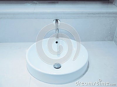 Faucet and washbasin Stock Photo
