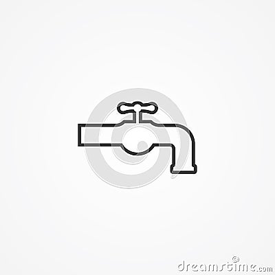 Faucet vector icon sign symbol Vector Illustration