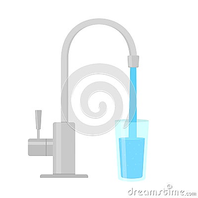 Faucet Water Filter Vector Illustration