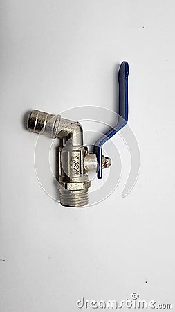 Faucets, absorption or drain valves made of aluminum Stock Photo