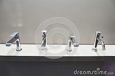 Faucets for washbasin and sink Stock Photo