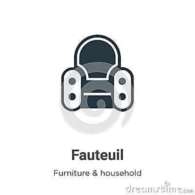 Fauteuil vector icon on white background. Flat vector fauteuil icon symbol sign from modern furniture and household collection for Vector Illustration