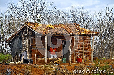Favela house in Wattle-and-Daub Editorial Stock Photo