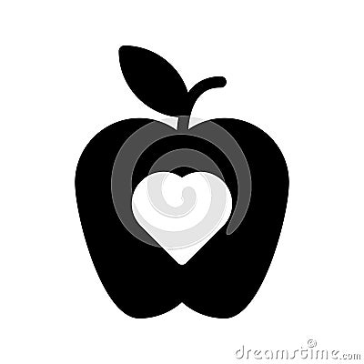 Favorite apple glyph vector icon Vector Illustration