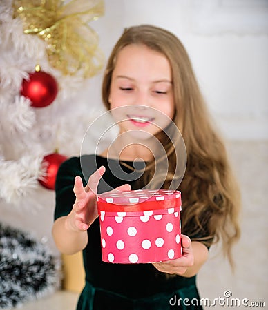 Favorite day of the year. Time to open christmas gifts. Merry christmas concept. Dreams come true. Best for our kids Stock Photo