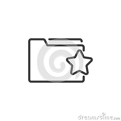 Favorite folder file line icon Vector Illustration