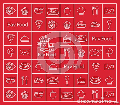 Favorite Food Delivery Abstract Vector Logo Vector Illustration