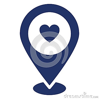 Favorite location, heart Isolated Vector icon which can easily modify or edit Vector Illustration