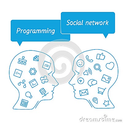 Favorite of software programmers in the form icons Stock Photo