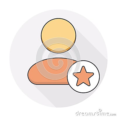 Favorite star user icon Vector Illustration