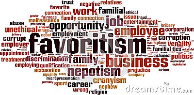 Favoritism word cloud Vector Illustration