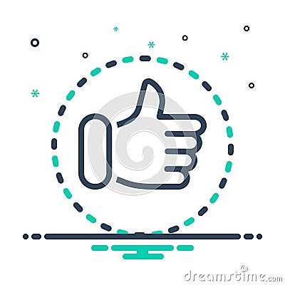 Mix icon for Favour, approve and first Stock Photo