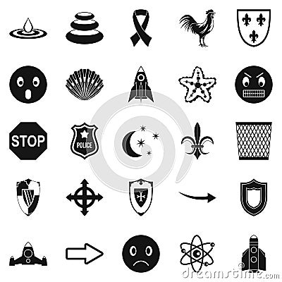 Favour icons set, simple style Vector Illustration