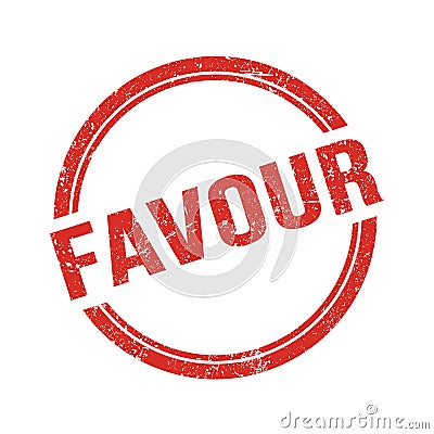 FAVOUR text written on red grungy round stamp Stock Photo