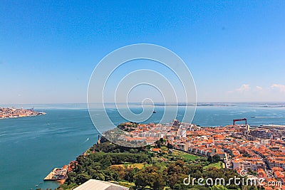 Lots of little houses in Lisbon, capital of Portugal. Stock Photo