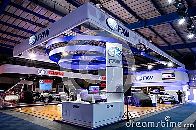 FAW brand cars stand at Motor Show. Johannesburg, South Africa. Editorial Stock Photo