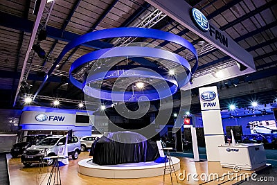 FAW brand cars stand at Motor Show. Johannesburg, South Africa. Editorial Stock Photo
