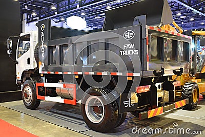 Faw dumptruck at Philconstruct in Pasay, Philippines Editorial Stock Photo
