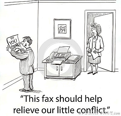 Fax conflict Stock Photo