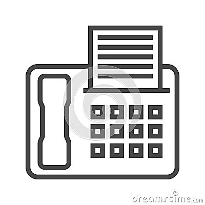 Fax Line Icon Vector Illustration