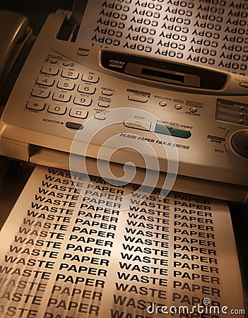 Fax machine making copies Stock Photo