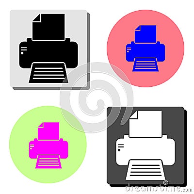 Fax printer. flat vector icon Vector Illustration