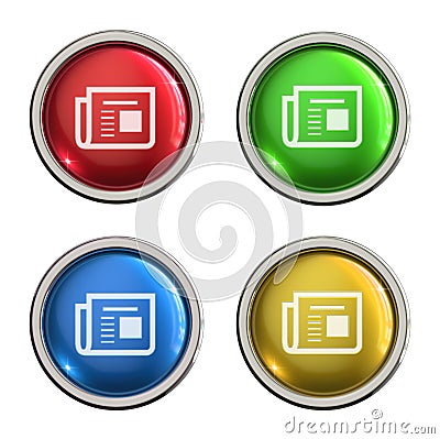 Fax glass button Stock Photo