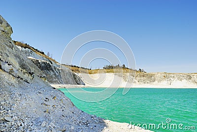 Faxe Limestone Quarry Stock Photo