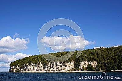 Fayette Harbor and Cliffs 702477 Stock Photo