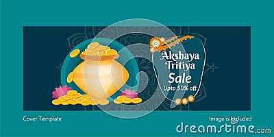 Happy akshaya tritiya sale cover page. Vector Illustration