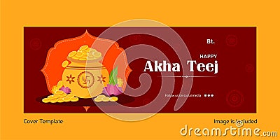 Happy akha teej cover page template Vector Illustration