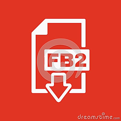 The FB2 icon. File format symbol. Flat Vector Illustration