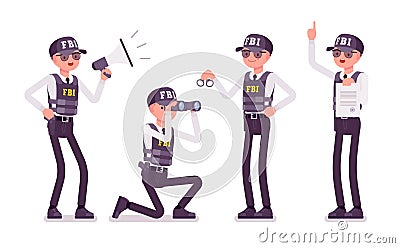 FBI Agent job duties Vector Illustration