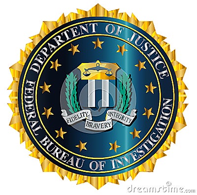 FBI Seal Mockup Over A White Background Vector Illustration