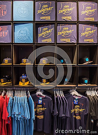 FC Barcelona Official Store Megastore Editorial Stock Photo