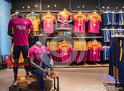 FC Barcelona Official Store Megastore Editorial Stock Photo