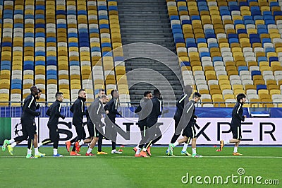 FC Manchester City training session at NSC Olimpiyskyi stadium Editorial Stock Photo