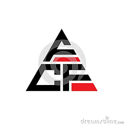 FCF triangle letter logo design with triangle shape. FCF triangle logo design monogram. FCF triangle vector logo template with red Vector Illustration