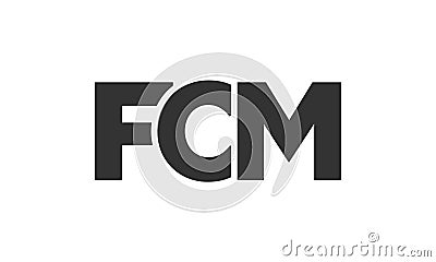FCM logo design template with strong and modern bold text. Initial based vector logotype featuring simple and minimal typography. Vector Illustration