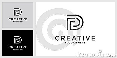 FD or DF initial letter logo design vector Vector Illustration