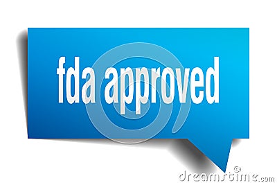 Fda approved blue 3d speech bubble Vector Illustration