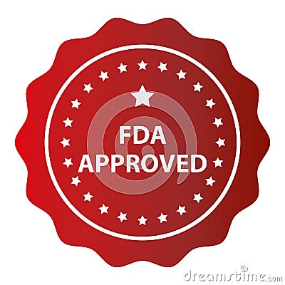 fda approved stamp on white Stock Photo