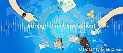 FDI Foreign Direct Investment concept Vector Illustration