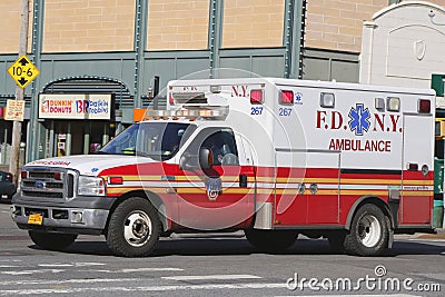 FDNY Ambulance in Brooklyn Editorial Stock Photo