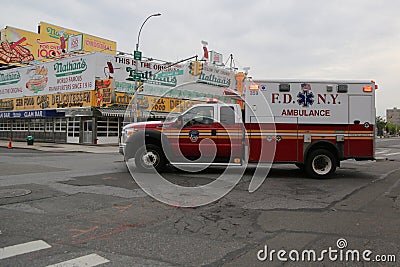 FDNY Ambulance in Brooklyn Editorial Stock Photo