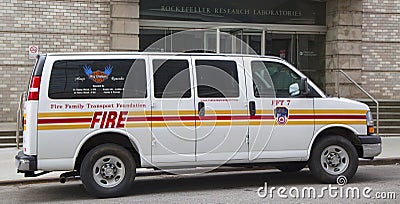 The FDNY fire family transport foundation van Editorial Stock Photo