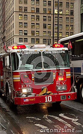 FDNY fire truck with lettering Editorial Stock Photo