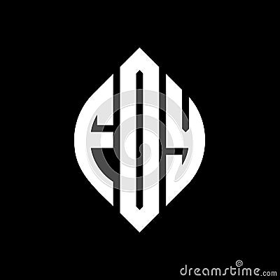 FDV circle letter logo design with circle and ellipse shape. FDV ellipse letters with typographic style. The three initials form a Vector Illustration